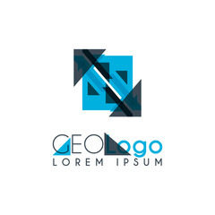 geometric logo with light blue and gray stacked for design 2.2