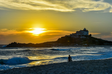 Beautiful sunset at Itauna beach at Saquerema, the capital of surf in Brazil, located at state of Rio de Janeiro.