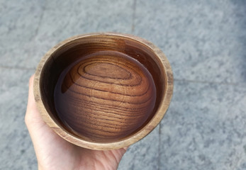 wood cup of water