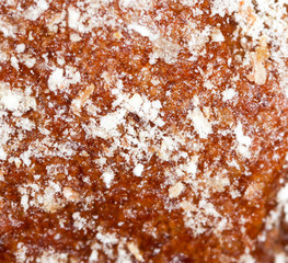 Bread with sugar powder as a background