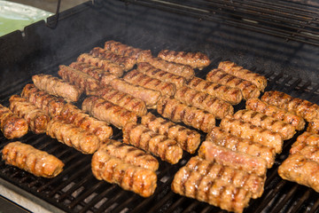 Meat rolls on the grill