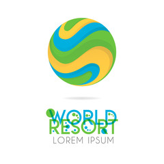 The earth logo is layered with orange, green, blue color with version to 1.9