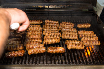 Meat rolls on the grill