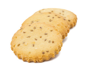 Salted Cumin Cookies or Jeera Cookies as we call them in India are ideal for tea time. Little Sweet and Little Salty isolated on White Background