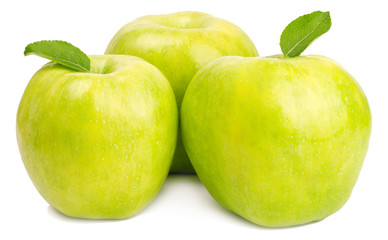 Green apples isolated on white