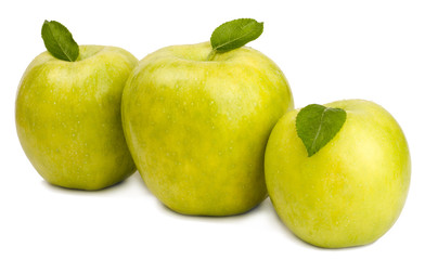 Green apples isolated on white