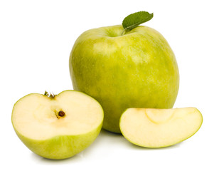 Green apples isolated on white