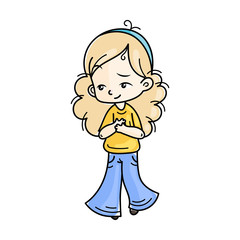 Cute cartoon kids. Vector and illustration.