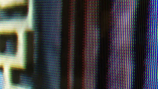 Close up of classic retro crt tv screen
