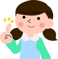 Advising girl with pigtails 2