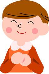 Laughing boy with pigtails 3