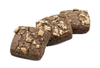 Special Traditional Fresh And Sweet Baked Chocolate Chip Cookies or Biscuits and Nan Khatai isolated on White Background