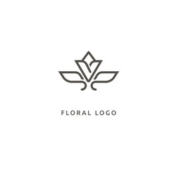 Fototapeta premium Abstract flower store logo icon vector design. Cosmetics, Spa, Beauty salon Decoration Boutique vector logo