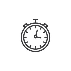 Stopwatch outline icon. linear style sign for mobile concept and web design. Timer Clock simple line vector icon. Symbol, logo illustration. Pixel perfect vector graphics