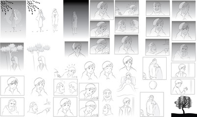 comic people drawing vector