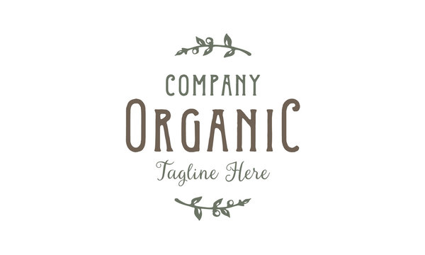 Organic Typography Label Vintage logo design inspiration