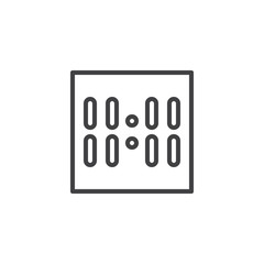 Digital alarm clock outline icon. linear style sign for mobile concept and web design. Electronic watch simple line vector icon. Symbol, logo illustration. Pixel perfect vector graphics