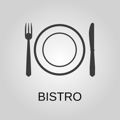 Bistro icon. Bistro symbol. Flat design. Stock - Vector illustration