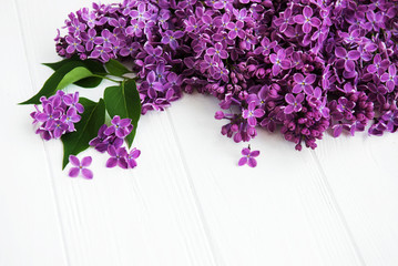 Lilac flowers on a table
