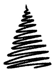 grunge Christmas tree on white background