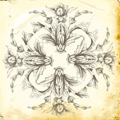 Vector baroque of vintage elements for design. 