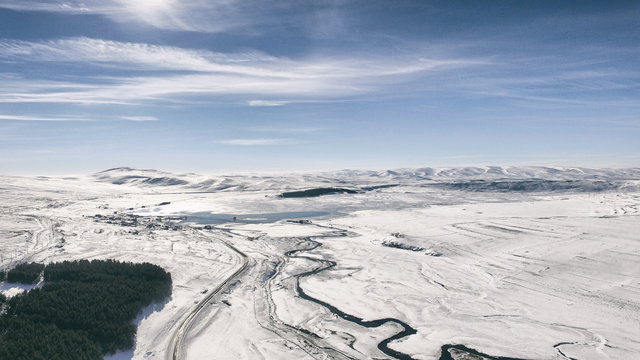Frozen Paravani Lake - Javakheti Georgia