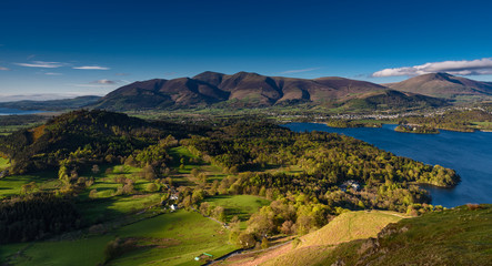 Beautiful blue skies over Lake District in the UK - amazing holiday destination