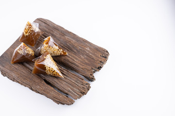 thai caramel on old wood