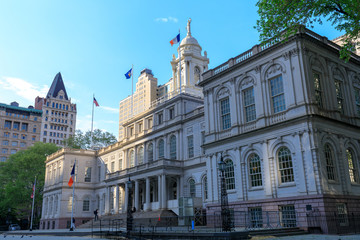 New York City Hall building in lower Manhattan