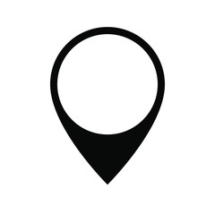 Map pointer icon. Navigation on the map sign. Tag black symbol isolated on white background. Vector illustration