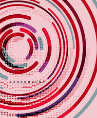 Circular lines, circles, geometric abstract background