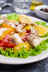 Fish fillet with raw vegetables