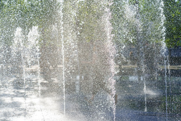 Jet of water. in the Moscow fountains