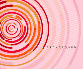 Circular lines, circles, geometric abstract background