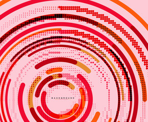Circular lines, circles, geometric abstract background