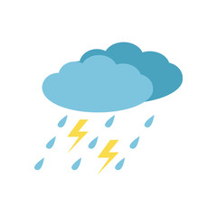 Cloud thunderstorm lightning rain icon