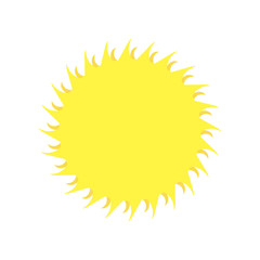 Sun vector icon, yellow sun illustration
