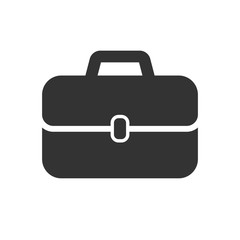 Briefcase flat icon isolated on white background. Vector illustration