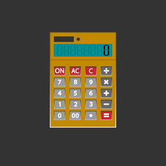 Flat Calculator Vector Illustration With Long Shadow