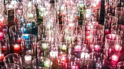 Lot of grass and light from candle fire flame using in recapture celebration