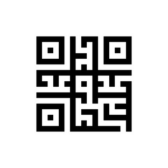Scanning qr code code. Digital check maze label