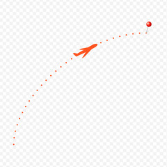 Plane track illustration on transparent background for design