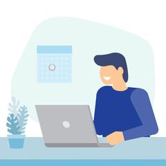 Man working with laptop