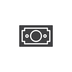 Dollar banknote vector icon. filled flat sign for mobile concept and web design. Money cash simple solid icon. Symbol, logo illustration. Pixel perfect vector graphics