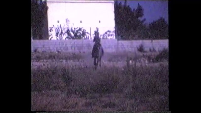 Ni&ntilde;o montando a caballo. A&ntilde;os 80