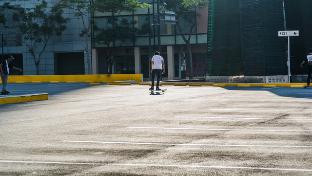 Skateboarders at Bonifacio Global City