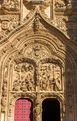 Fototapeta premium Front view of the entrance to the cathedral of Salamanca, Spain