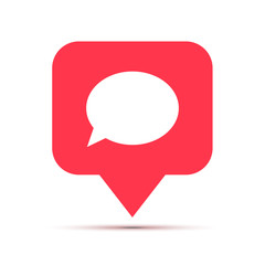 New comment, social network icon in speech bubble shape on white