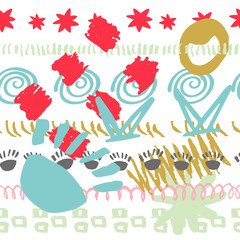 Hand drawn scribbles seamless pattern