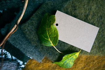  A tissue and a cardboard card for placing the text